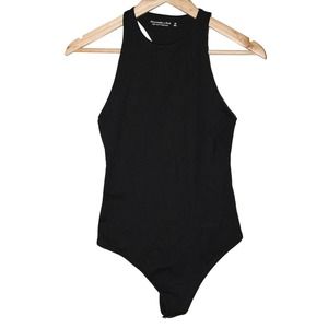 Women's Abercrombie & Fitch Soft A&F Black Elastic Cutout Bodysuit Top Size XS